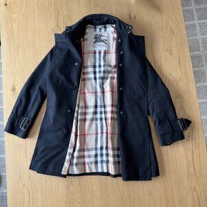 Black Burberry Kensington Midlength Women's Trenchcoat